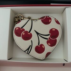 Coach Heart-Shaped Cherry Coin Purse/Charm